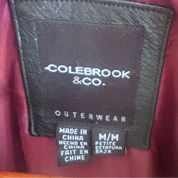 Colebrook & Co Black Genuine 100% Leather Zip Jacket Petite Size: Medium - Picture 3 of 6